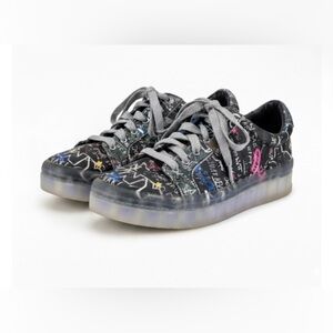 DKNY Graffiti EMZ Black Multi Platform Sneaker Preloved